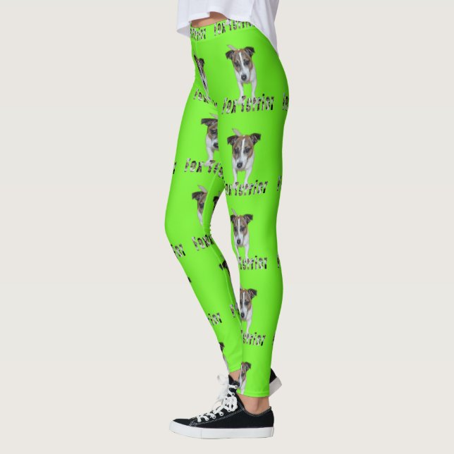 Fox Terrier E Logotipo, Leggings De Verde limão (Esquerda)