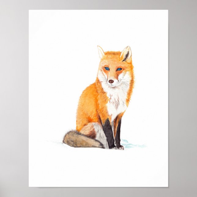 Fox Watercolor Poster (Frente)