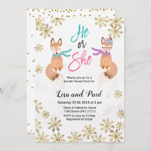 Fox Winter Dourado gênero revela convite