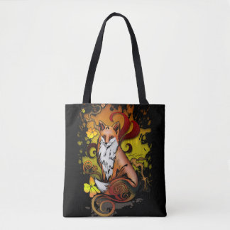 Fox Woodland All Over Print Tote in Autumn