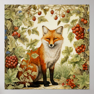 Fox Woodland Animal Art Poster