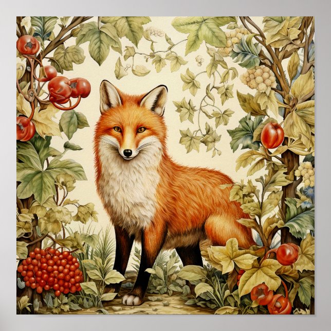 Fox Woodland Animal Art Poster (Frente)
