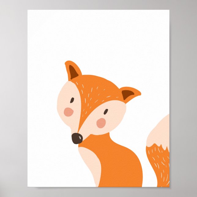 Fox Woodland Animal Nursery Wall Art Impressão (Frente)