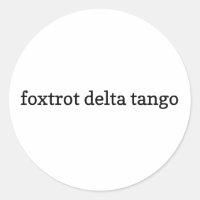 Foxtrot Delta Tango Adesivo, Adesivos de Vinil, FD