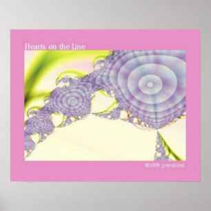 Fractal Art Purple Heart Poster
