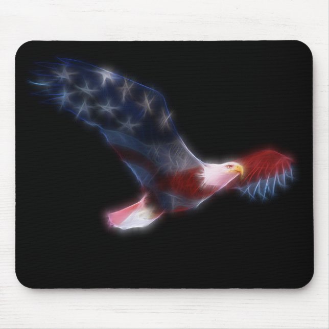 Fractal Bald Eagle Patriotic Mousepad (Frente)