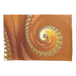 Fractal Espiral Gradiente Laranja Dourado abstrato