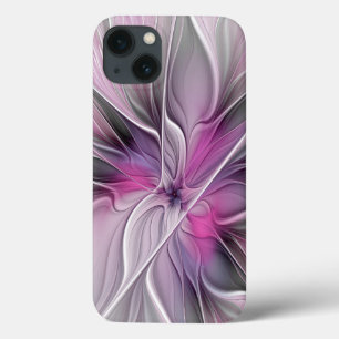 Fractal Fractal Moderna Abstrato com Cinza Rosa Fl