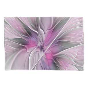 Fractal Fractal Moderna Abstrato com Cinza Rosa Fl