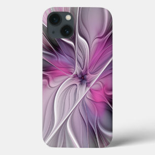 Fractal Fractal Moderna Abstrato com Cinza Rosa Fl