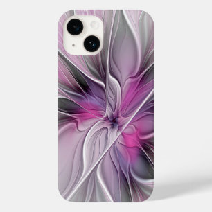 Fractal Fractal Moderna Abstrato com Cinza Rosa Fl