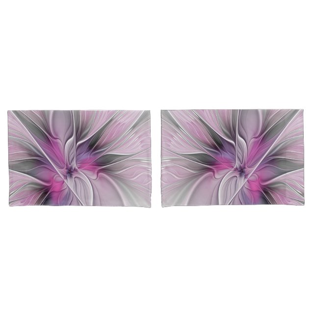 Fractal Fractal Moderna Abstrato com Cinza Rosa Fl (Frente - conjunto)