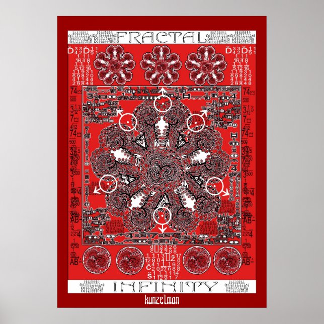"FRACTAL INFINITY" MANDALA GICLEE IMPRESSÃO (Frente)