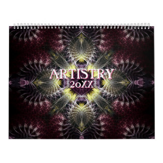 Fractal Mandala Artista 12 Meses Calendário de Par