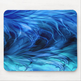 Fractal Mousepad azul de mármore