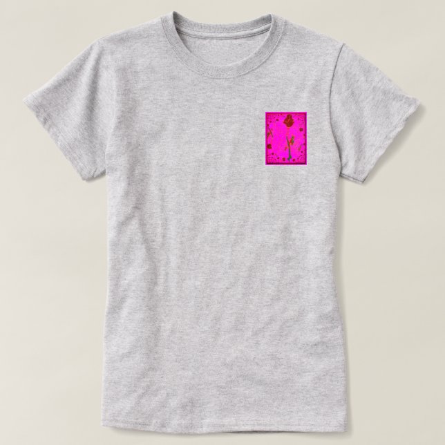 Fractal Red Rose T-Shirt (Frente do Design)