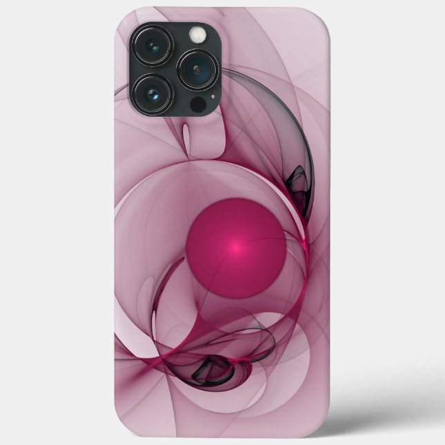 Fractal Sinuoso, Arte Abstrato Moderno Rosa Berry (Verso)