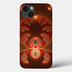 Fractal vermelho-laranja abstrato moderno e lumino