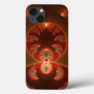 Fractal vermelho-laranja abstrato moderno e lumino