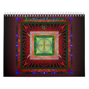 Fractals e calendário impresso costume de