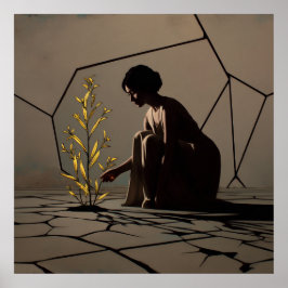 Fragile Bloom - Solarpunk Regrowy Poster