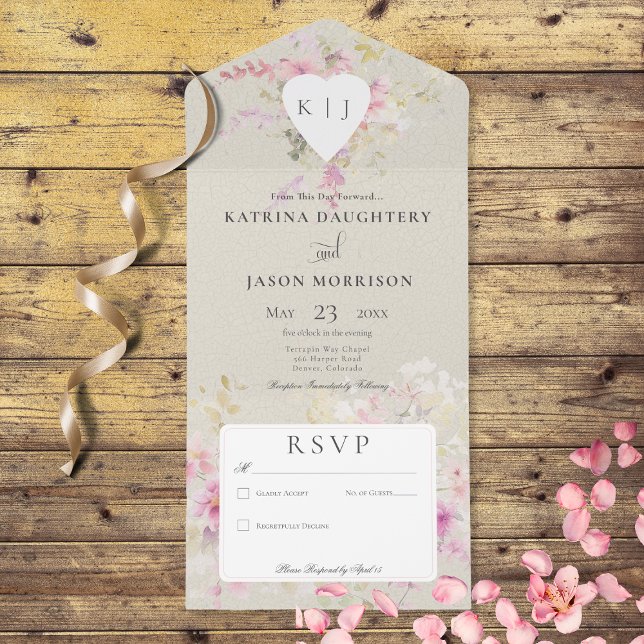 Fragmento Salgado Romântico Vintage Floral Sem Jan (Also available with a QR code or with dinner selection options.)