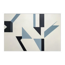 Fragmentos Abstratos Minimalista Azul e Preto