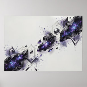 Fragmentos de Cristal Cósmico Poster Geométrico