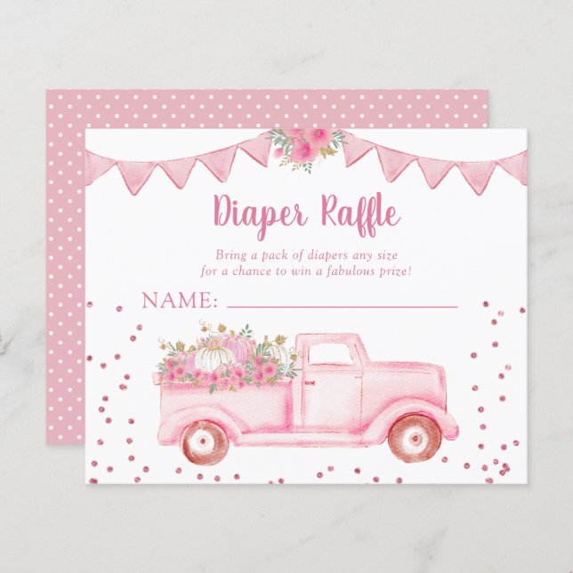 Fralda De Abóbora Rosa De Orçamento Raffle (Frente/Verso)