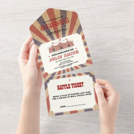 Fralda de Bilhete do Circo Vintage Raffle