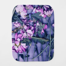 Babete de Bebê Floral Rosa e Azul