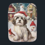 Fralda De Boca Havanese Winter Wonderland Christmas Joy<br><div class="desc">Este design festivo captura o espírito alegre da época de férias, apresentando um adorável filhote vestindo um chapéu de Papai Noel. O cachorro está aninhado numa terra maravilhosa de inverno, completo com um boneco de neve, uma árvore de Natal decorada, e presentes lindamente envoltos. Os flocos de neve caem suavemente,...</div>