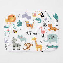 Nome de Bebê Personalizado com Animais Fofos da Se