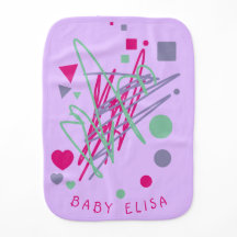 Nome do Bebê Escreve Formas Tocam Roxo Rosa