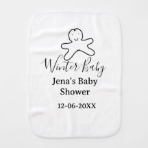 Winter baby shower cookie black scribble hand-draw