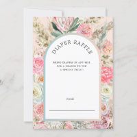 Fralda Floral Boêmia Convite para Bilhete Raffle