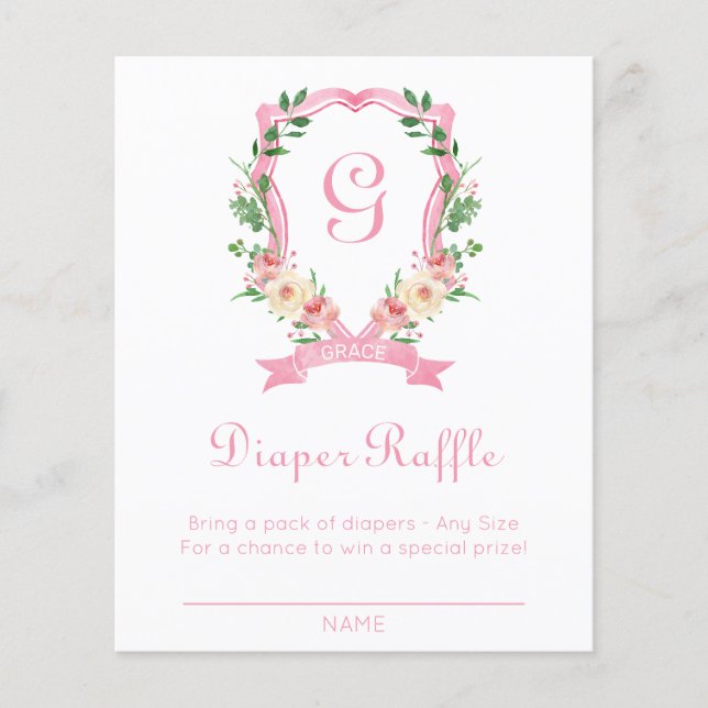 Fralda Floral Cor-de-rosa Raffle (Frente)