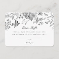 Fralda Floral Negra Raffle Convite Inserir