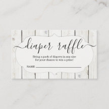 Fralda Raffle Inserção para Convite para Chá de fr