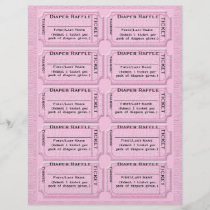 Fralda Raffle Tickets Chá de fraldas