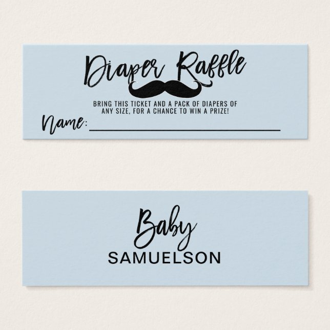 FRALDA RFFLE Bilhete bigode Pequeno Chá (Frente & Verso)