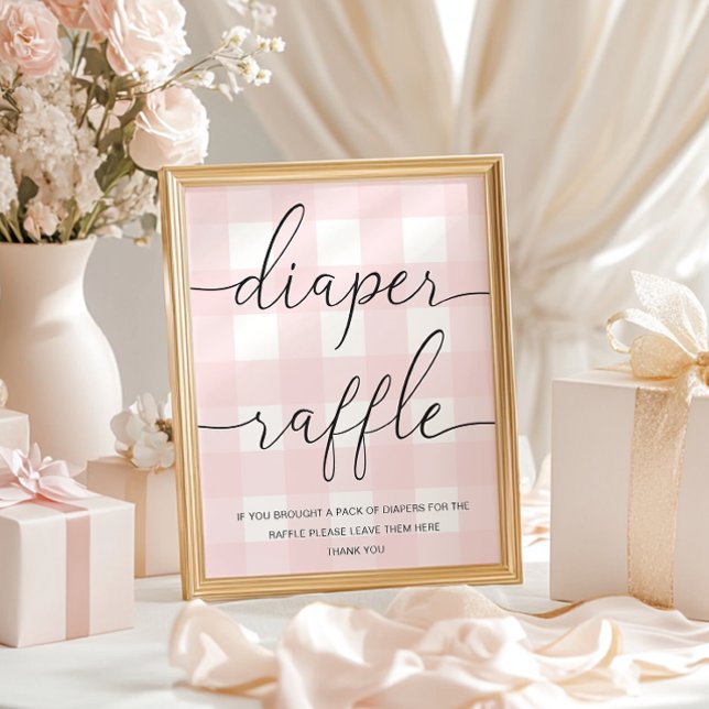 Fralda Rosa Gingham Raffle Poster (Criador carregado)