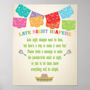 Fraldas noturnas mexicanas Fiesta Poster