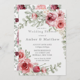 Framboesa e Chá de casamento rosa de pedras de águ