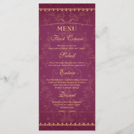 Framboesa escura e menu de comida de casamento ele