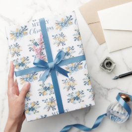 Framboesas de inverno azul, papel de embrulho de N