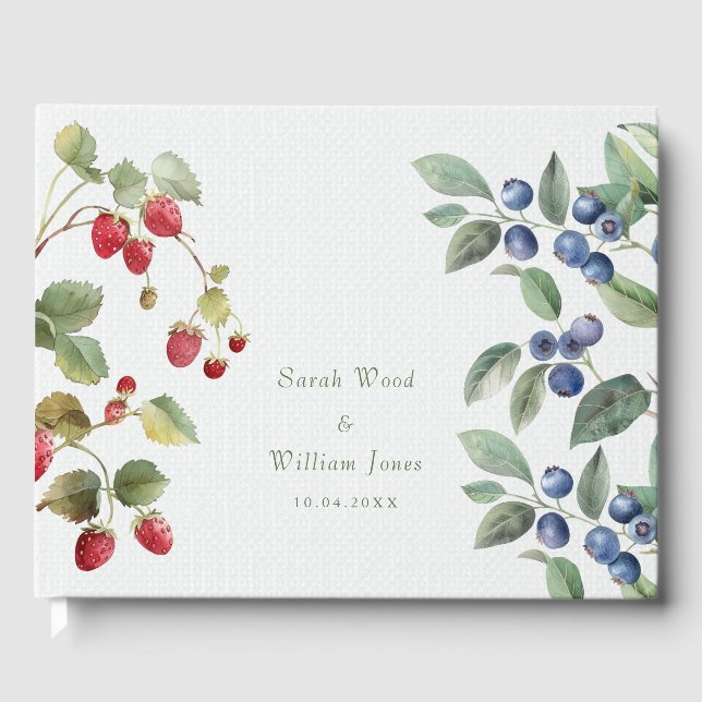 Framboesas de verão românticas Livro Convidado (Frente)