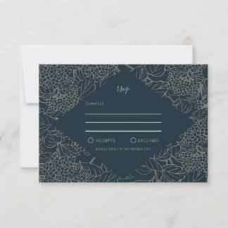 Frame Botânico Dourado Faux Weddin RSVP