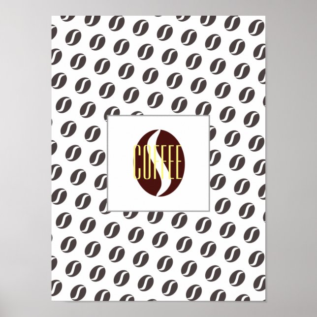 Frame do Padrão do Café Funky - Word Poster (Frente)