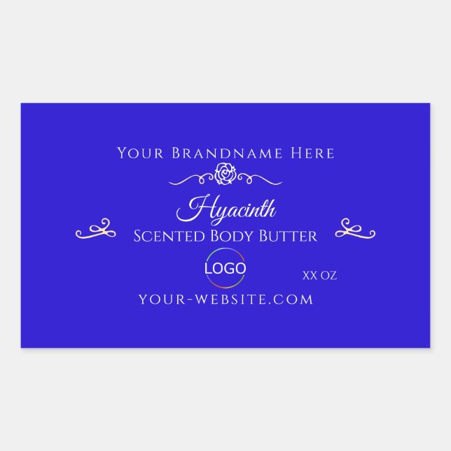 Frame Dourado da etiqueta azul-real legal do produ (Frente)